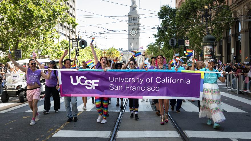 Parade featuring UCSF banner