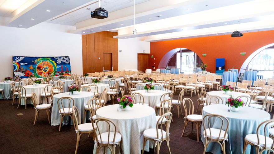 Room with tables and chairs