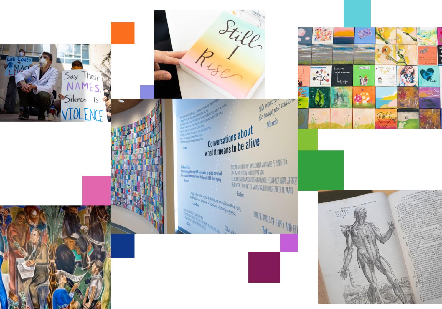 Multiple images related to narrative medicine